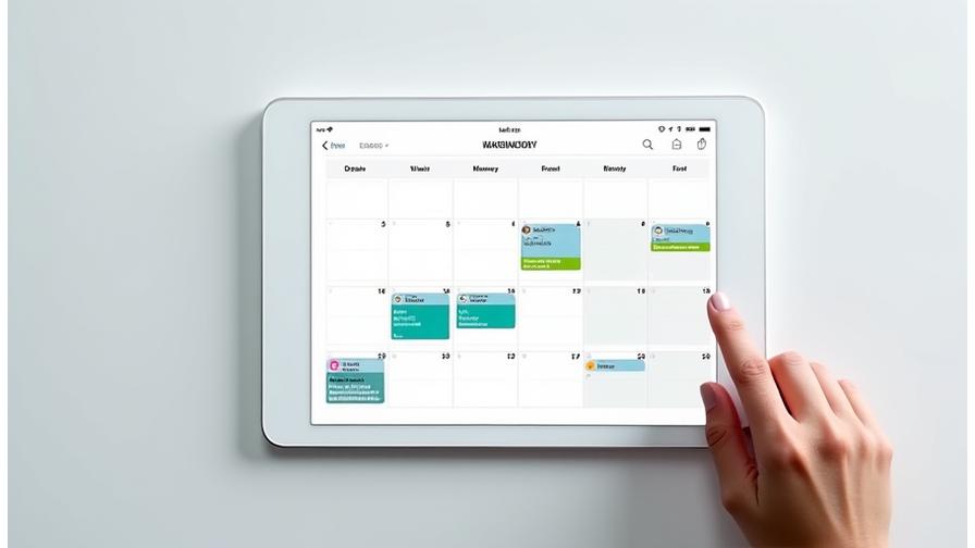 다양한 워크숍과 이벤트 일정이 표시된 깔끔하고 현대적인 달력