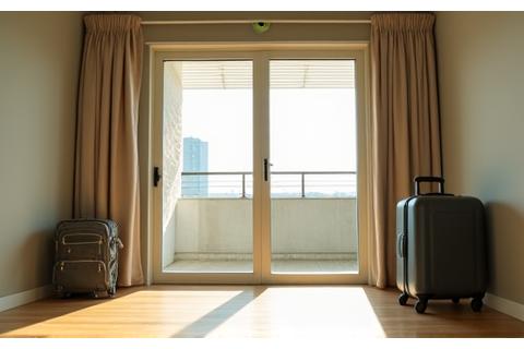 휴가 중인 사람들이 스마트폰으로 집안의 전력 상태를 확인하는 모습